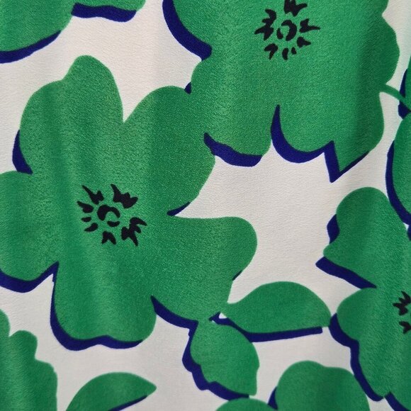 Eliza J Sz 4 Floral Print Dress Contrasting Bottom Accent Defined Waist Pockets - Picture 8 of 16